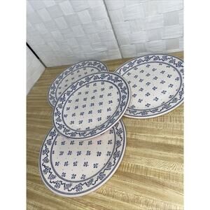4 Johnson Brothers Laura Ashley PETITE FLEUR Blue 10" Dinner Plates England 1976